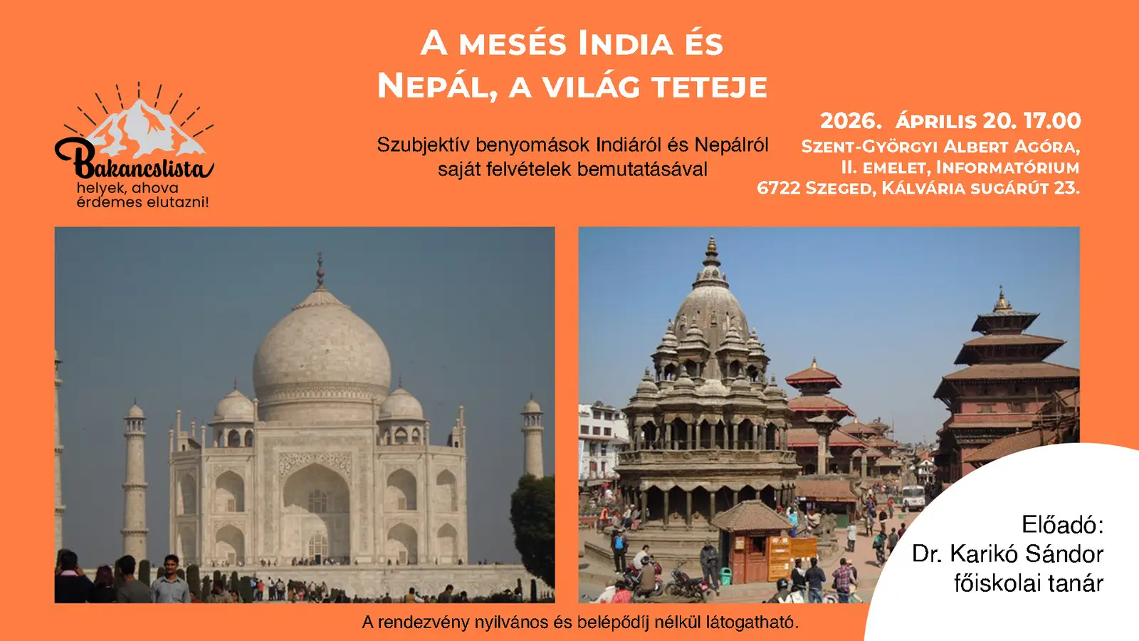 A mesés India és Nepál, a világ teteje - előadás